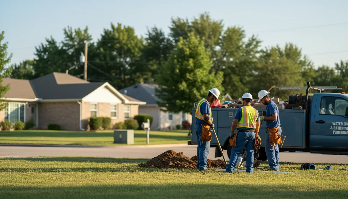 Residential water line and bathroom plumbing service in Austinburg, OH
